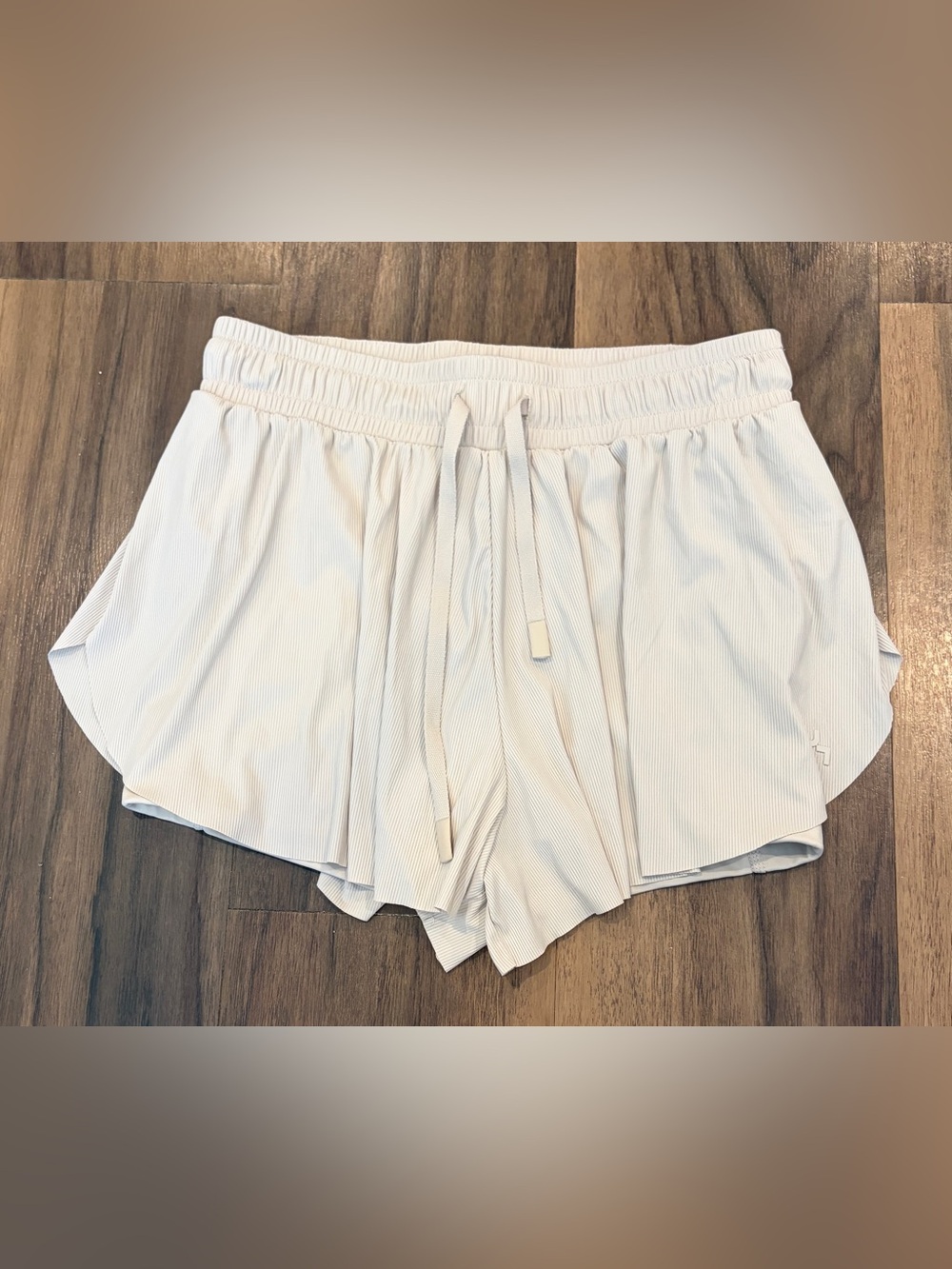 JoyLab Light Cream Athletic Drawstring Flowy Shorts